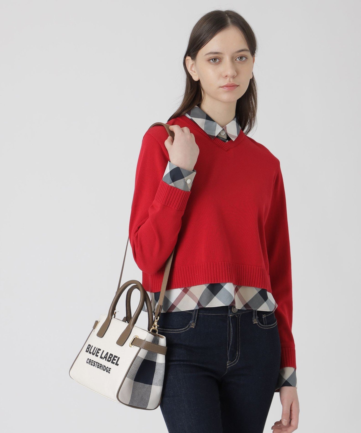 BLUE LABEL CRESTBRIDGE ロゴプリントハトメミドルトート ブルーレーベル / ブラックレーベル・クレストブリッジ バッグ その他のバッグ ブラック ホワイト【送料無料】