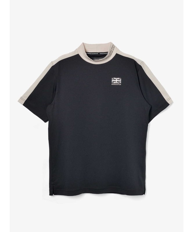 Aquascutum GOLF GOLF MEN ショルダーラインモックネック アクアスキュータム トップス カットソー・Tシャツ ベージュ ブラック【送料無料】