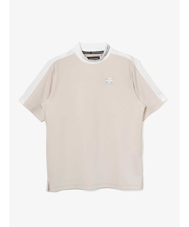 Aquascutum GOLF GOLF MEN ショルダーラインモックネック アクアスキュータム トップス カットソー・Tシャツ ベージュ ブラック【送料無料】