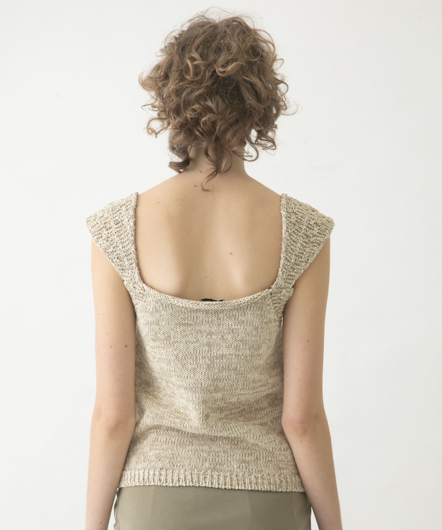 LAATO knit tank top ラート トップス ニット ホワイト ピンク