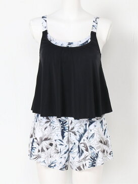 ROXY (W)WATERCOLOR LEAF SWIM キュロット付き キャミタイプ水着 3点セット ロキシー スポーツ/水着 水着 ブラック カーキ ネイビー【送料無料】