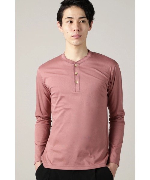 HIGH STREET HIGH STREET∴CLEANSERスムースヘンリーネックカットソー トルネードマート トップス カットソー・Tシャツ ブラック ホワイト ピンク