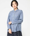 CROCODILE LADIES CROCODILE LADIES/(W)スラブ シャンブレー ブラウス クロコダイル トップス シャツ・ブラウス ネイビー ホワイト グ..