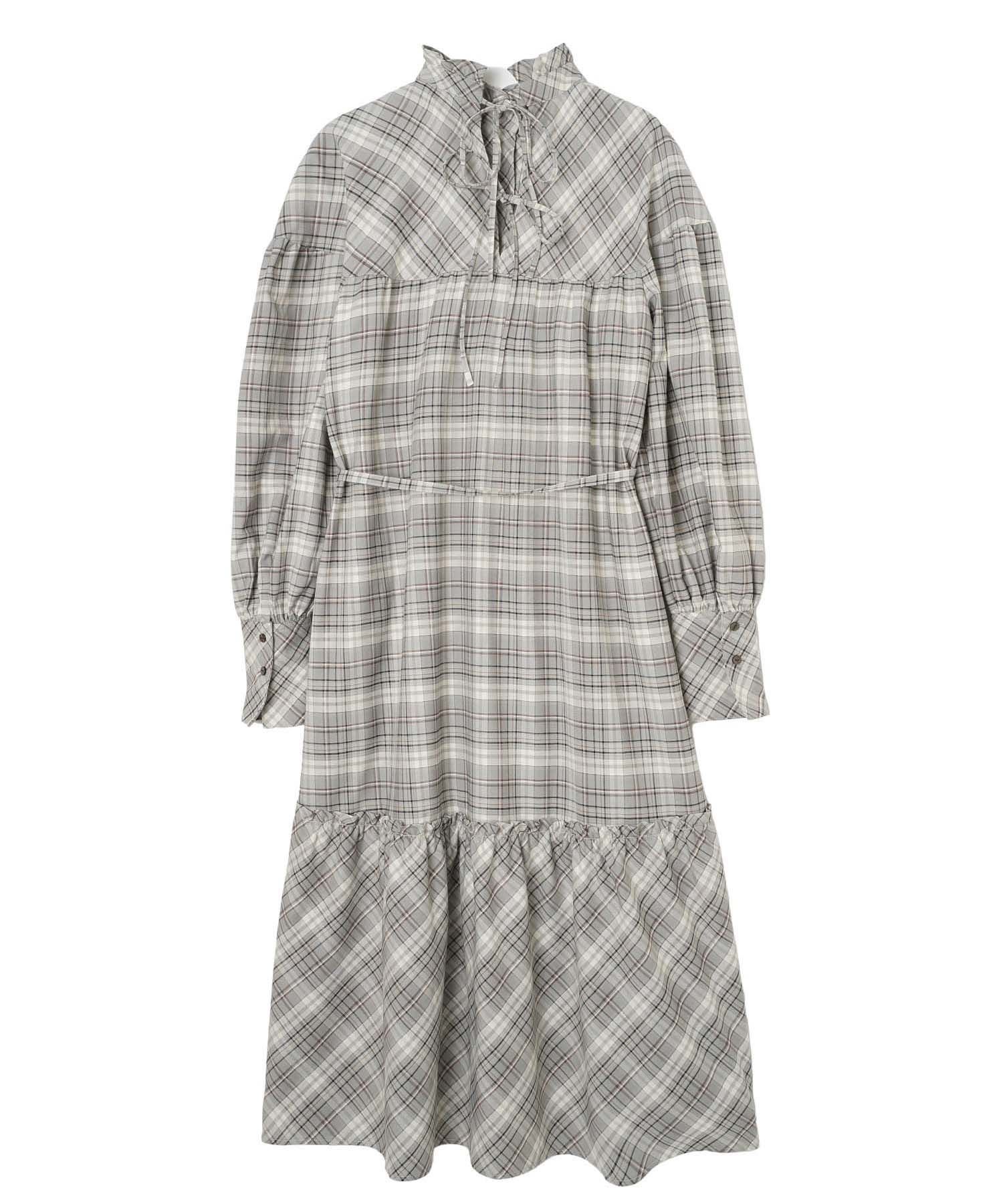 MILKFED. PLAID DRESS ミルクフェド ワンピース・ドレス その他のワンピース・ドレス ベージュ グレー