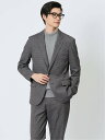 【SALE/30%OFF】TAKA-Q TechMove スリムフィット 2ボタンジャケット 千鳥ライトグレー(セットアップ可能) メンズ セットアップ ジャケ...