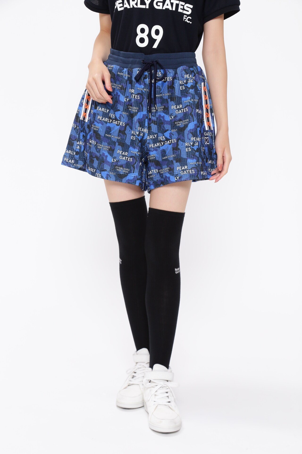 PEARLY GATES 先染めストライプジャガード ショートパンツ ＜POP馬柄＞ パーリーゲイツ パンツ その他のパンツ ベージュ ネイビー