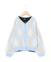 【SALE/50%OFF】love farmy FARMY/アーガイルカーデトロンTセット シ・シュ・ノン トップス カーディガン ブラック ブルー