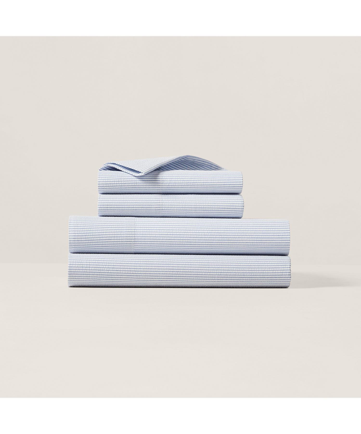 RALPH LAUREN HOME シアサッカー ストライプ フラットシーツ/シングルサイズ ラルフローレン インテリ..