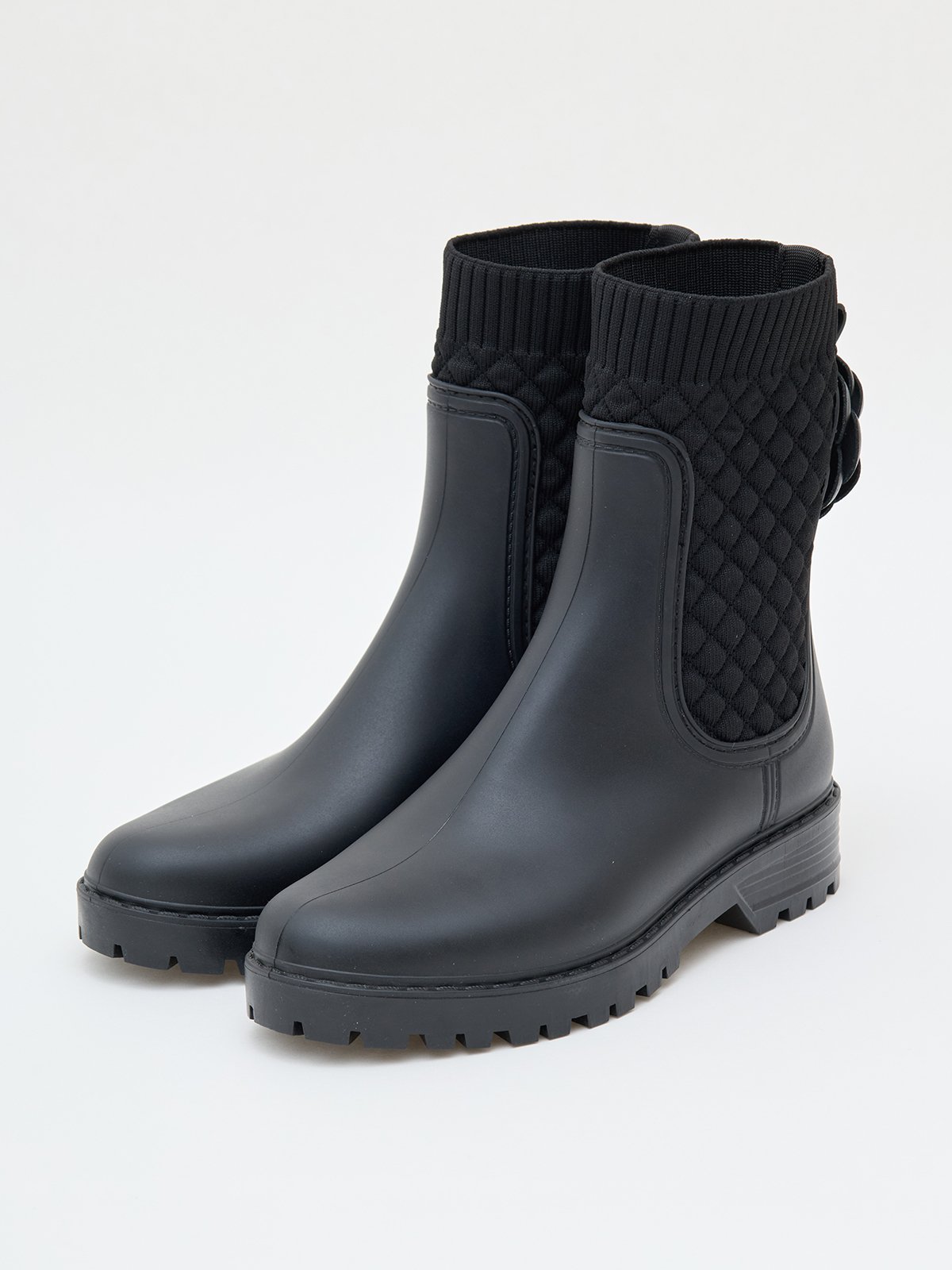 INGEBORG 『雨を楽しむ』サイドゴアブーツ ピンクハウス シューズ・靴 レインシューズ・ブーツ ブラック ベージュ【送料無料】