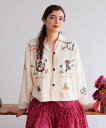 チャイハネ 【チャイハネ】ベラディア刺繍シャツ アミナコレクション トップス シャツ・ブラウス ホワイト ブラウン【送料無料】