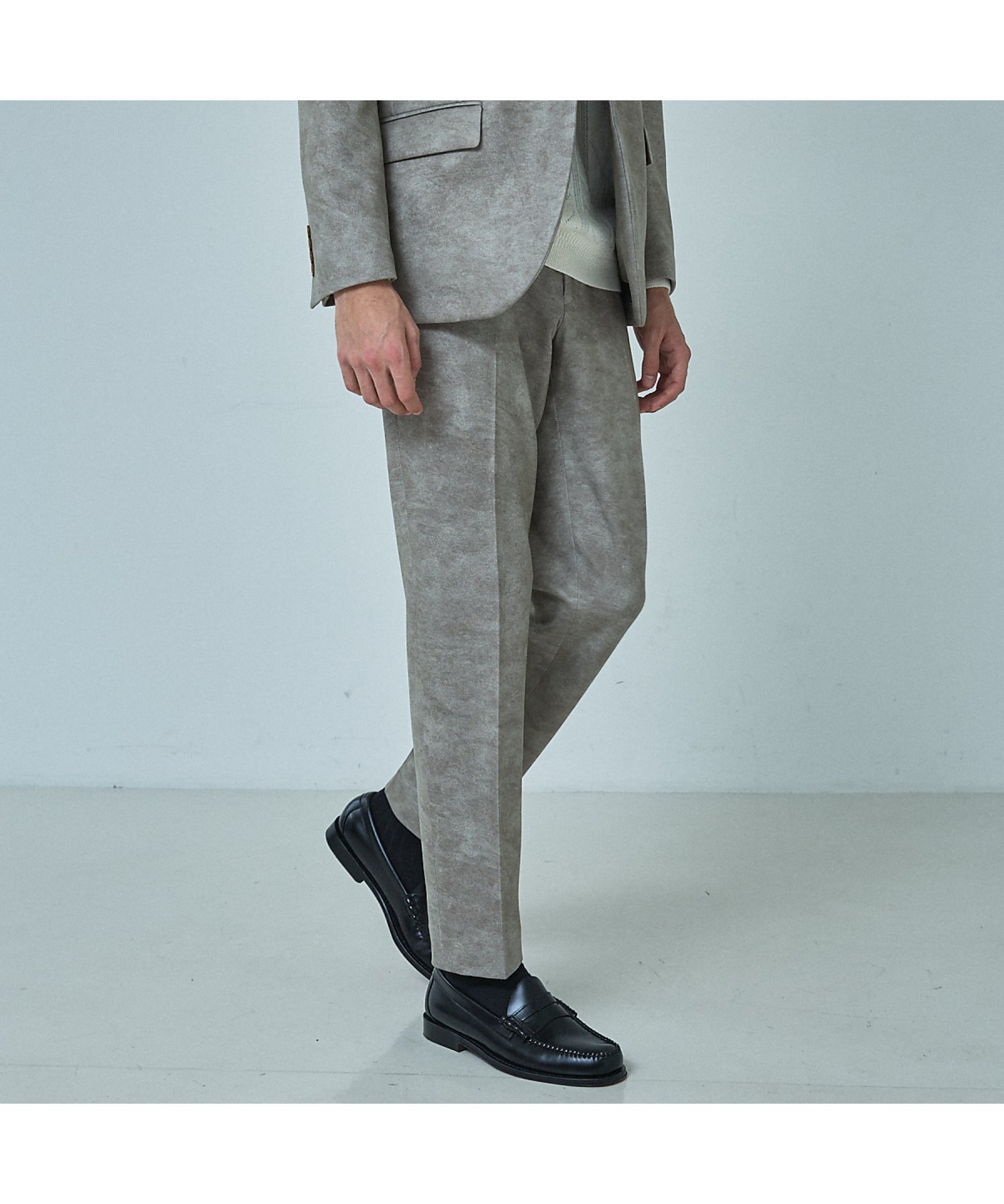 ABAHOUSE LASTWORD 【セットアップ対応】Down Fabric フェードスエード イージースラックス アバハウス パンツ スラックス・ドレスパンツ ベージュ ネイビー【送料無料】