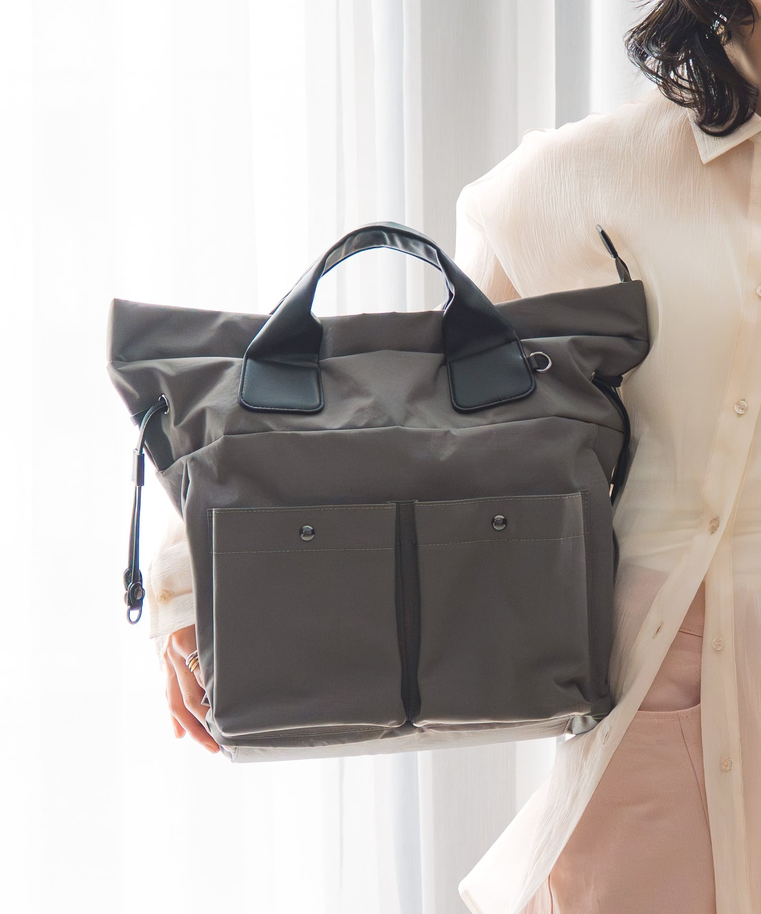 UNITED BASE 【A4対応 / 撥水】2WAY ナイロン トート & リュック バックパック ユナイテッド ベース バッグ トートバッグ ベージュ ネイビー ブラック カーキグリーン グレー