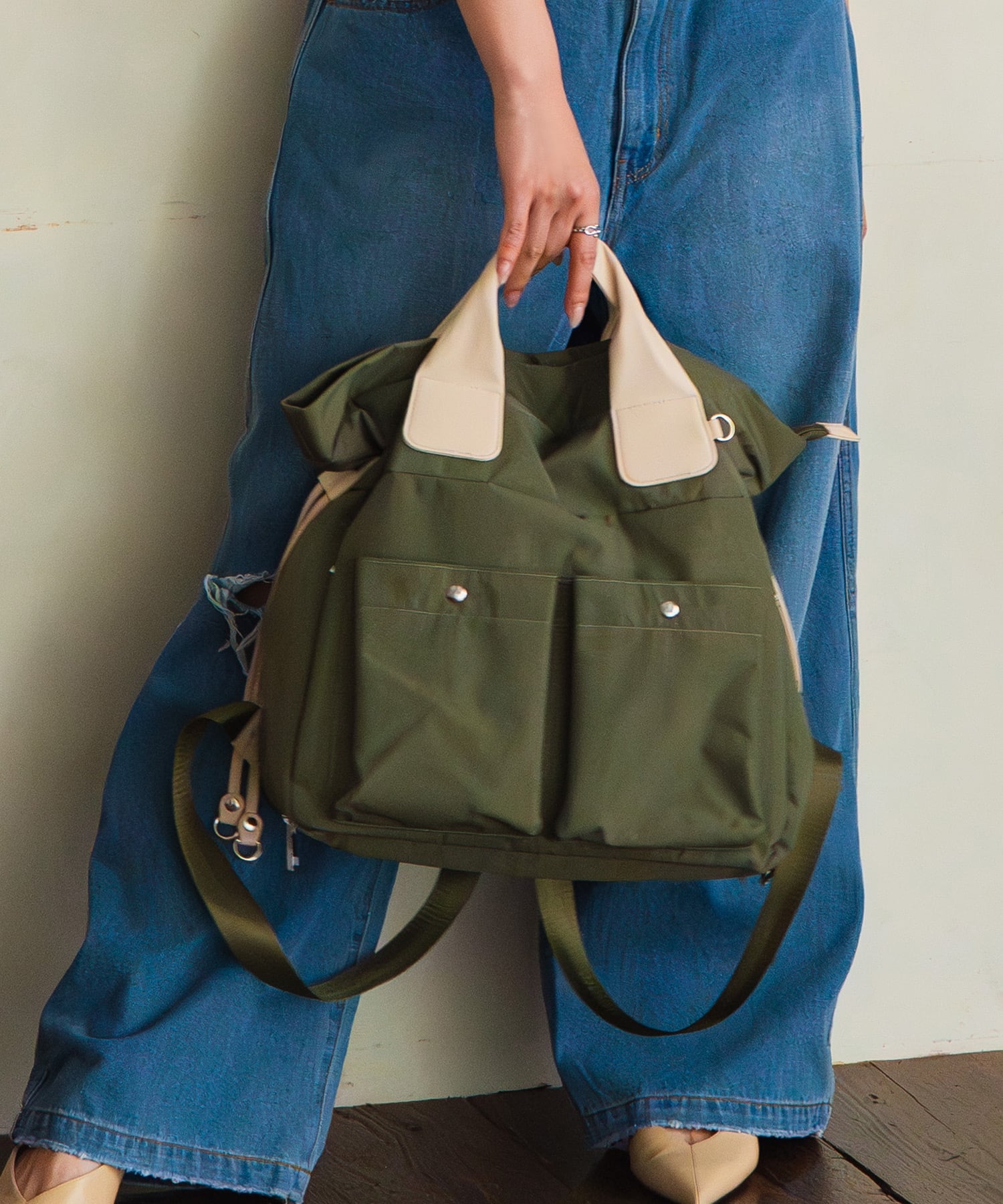 【SALE／10%OFF】UNITED BASE 【A4対応 / 撥水】2WAY ナイロン トート & リュック バックパック ユナイテッド　ベース バッグ トートバッグ ベージュ ネイビー ブラック カーキグリーン グレー【送料無料】