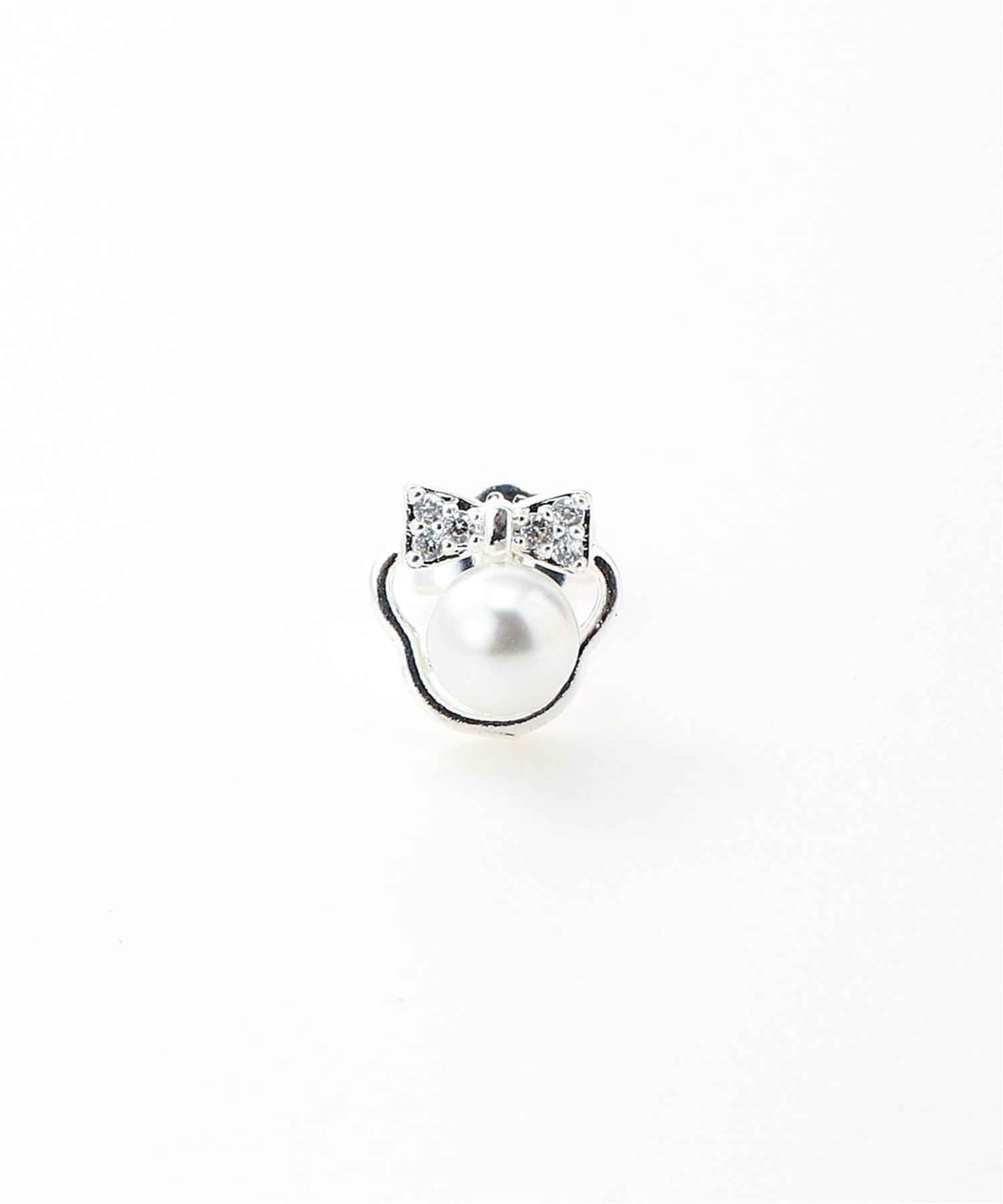 【SALE／14%OFF】Coo+i Coo+i/(W)パール&リボンピアス スレンダー アクセサリー・腕時計 ピアス シルバー