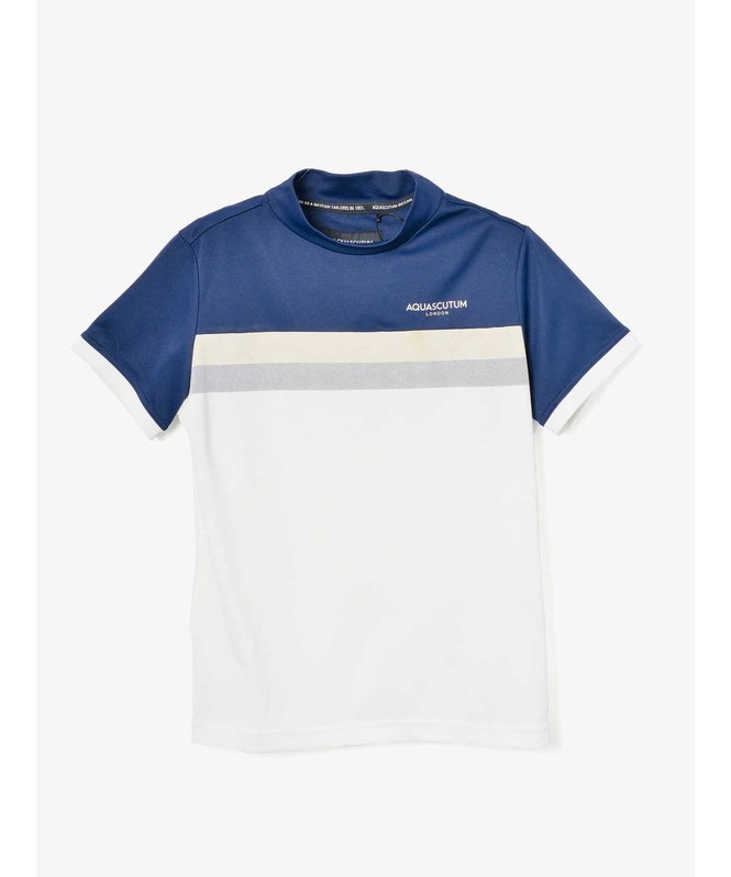 GOLF GOLF WOMEN バイカラーパネルモックネック アクアスキュータム トップス カットソー・Tシャツ ネイビー グレー