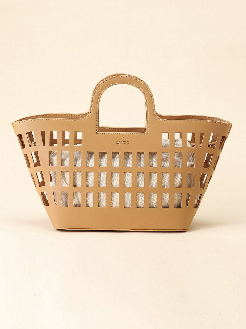 BARCOS BARCOS/(W)ハンドバックかごバックポーチ付きカッティングデザイン バルコス バッグ ハンドバッグ ベージュ ホワイト【送料無料】のサムネイル