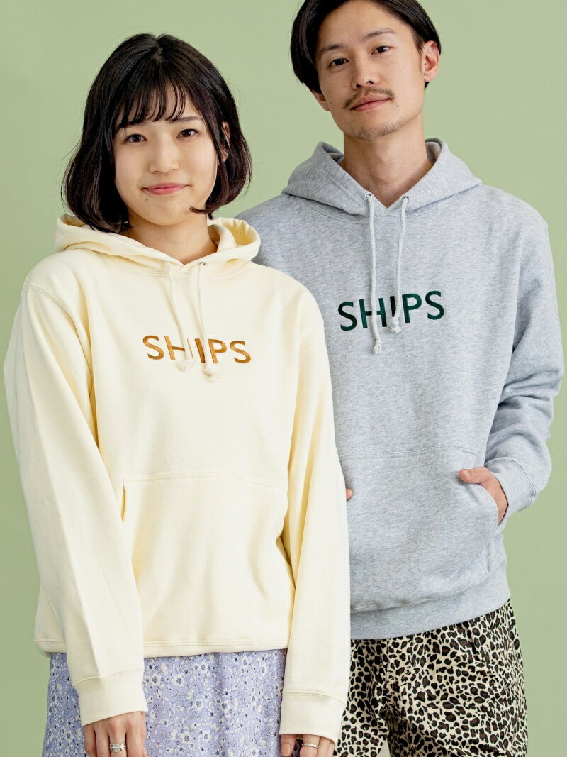 SHIPS SU:【一部WEB限定カラー】SHIPS ロゴ ビッグシルエット エンブロイダリー パーカー(トレーナー) シップス トップス パーカー・フーディー ブラウン グレー イエロー グリーン ネイビー【送料無料】