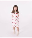 PETIT BATEAU ハートプリントナイトドレス プチバトー インナー・ルームウェア パジャマ ホワイト【送料無料】