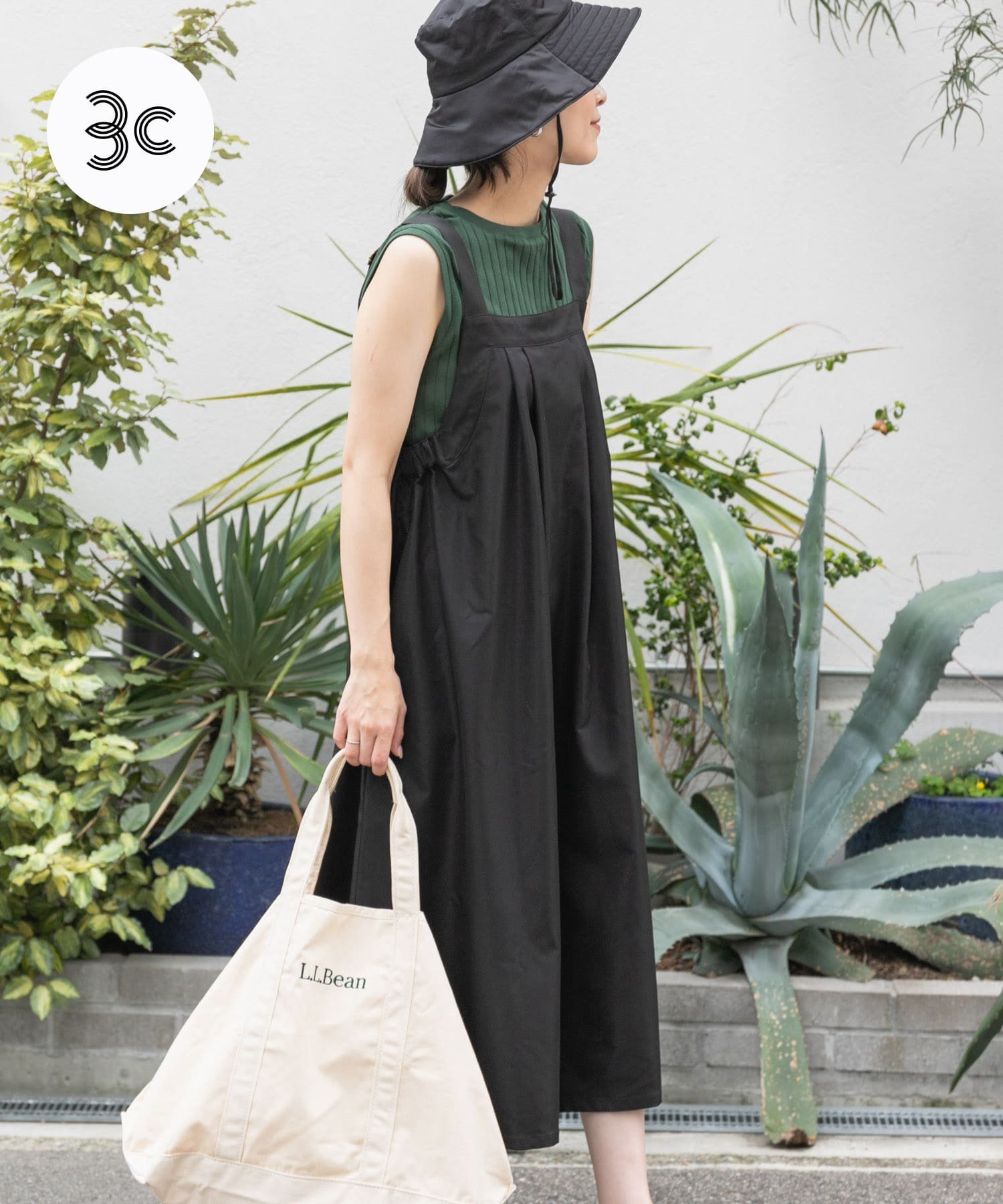 【SALE／20%OFF】URBAN RESEARCH DOORS add fabricsワークジャンスカ アーバンリサーチドアーズ ワンピース・ドレス ワンピース ブラック グレー ベージュ【送料無料】のサムネイル