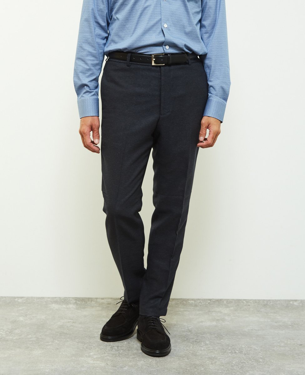 【SALE／50%OFF】MEN'S MELROSE ウーリーレノクロスコンフォートパンツ(セットアップ可) メンズメルローズ パンツ スラックス・ドレスパンツ ネイビー グレー【送料無料】