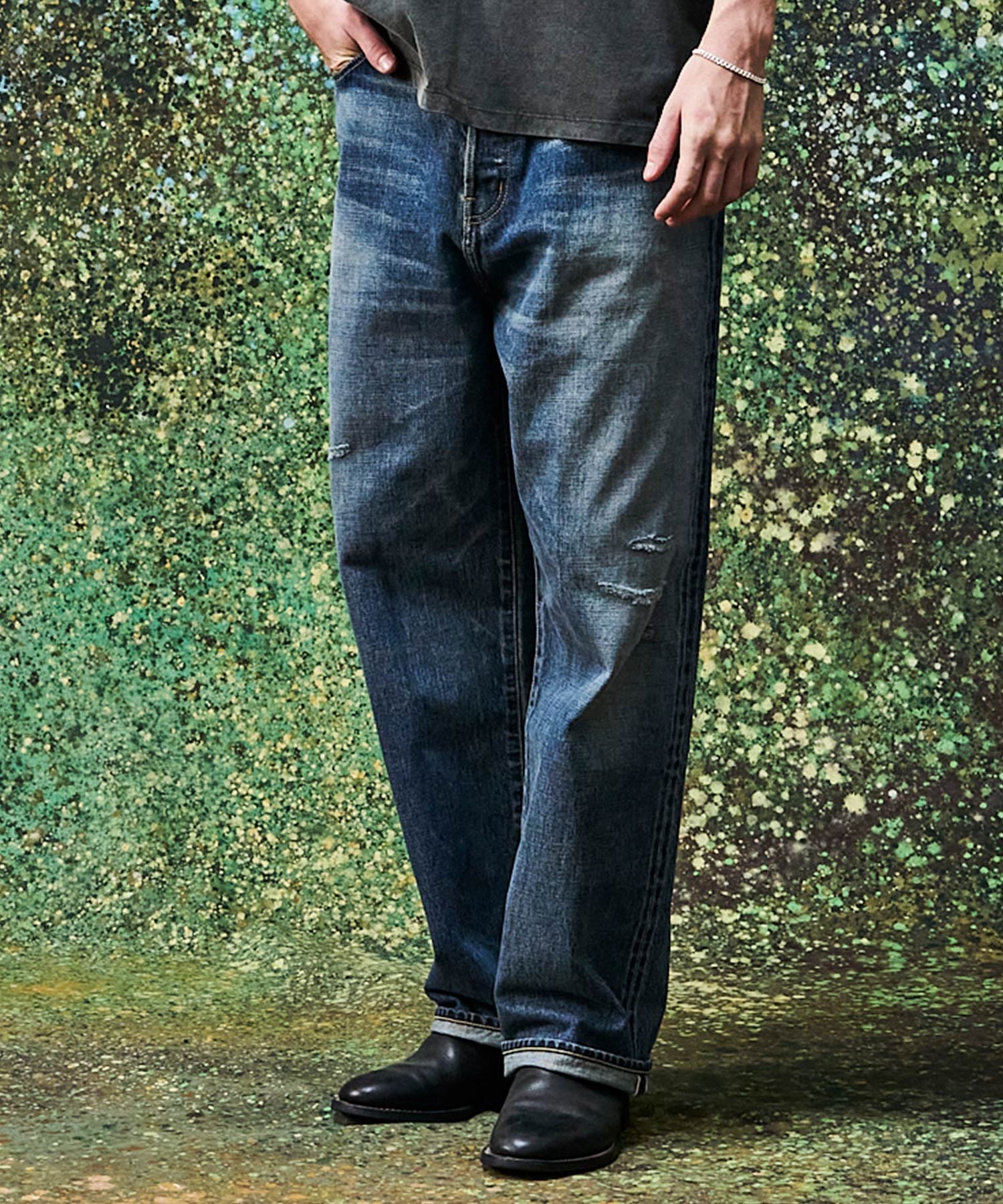 MSML SELVEDGE DENIM PANTS / VINTAGE WASHED ガーデン パンツ ジーンズ・デニムパンツ ネイビー【送料無料】