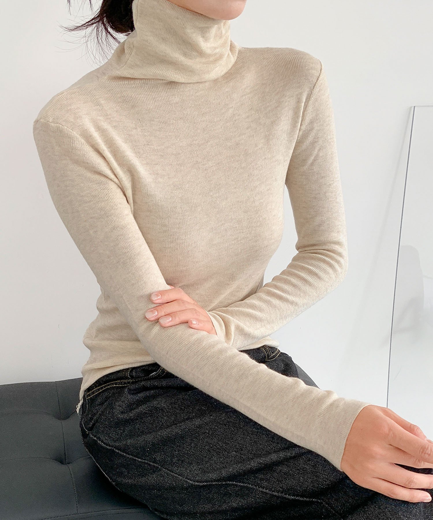 【SALE／16%OFF】LOWO タートルネック ニット プルオーバー ガール トップス ニット ブラック ブラウン グレーのサムネイル