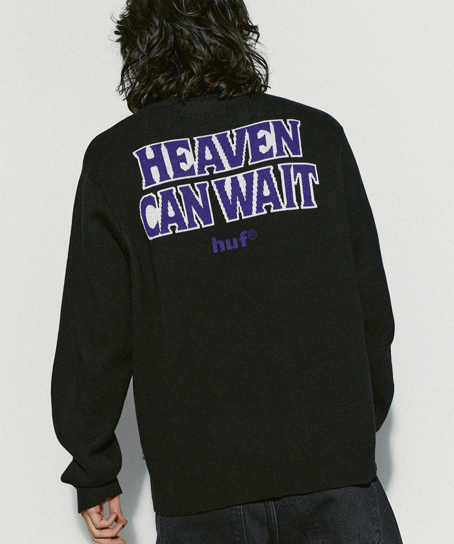 HUF HEAVEN CAN WAIT CREWNECK SWEATER / HUF ハフ セーター ハフ トップス ニット ブラック【送料無料】