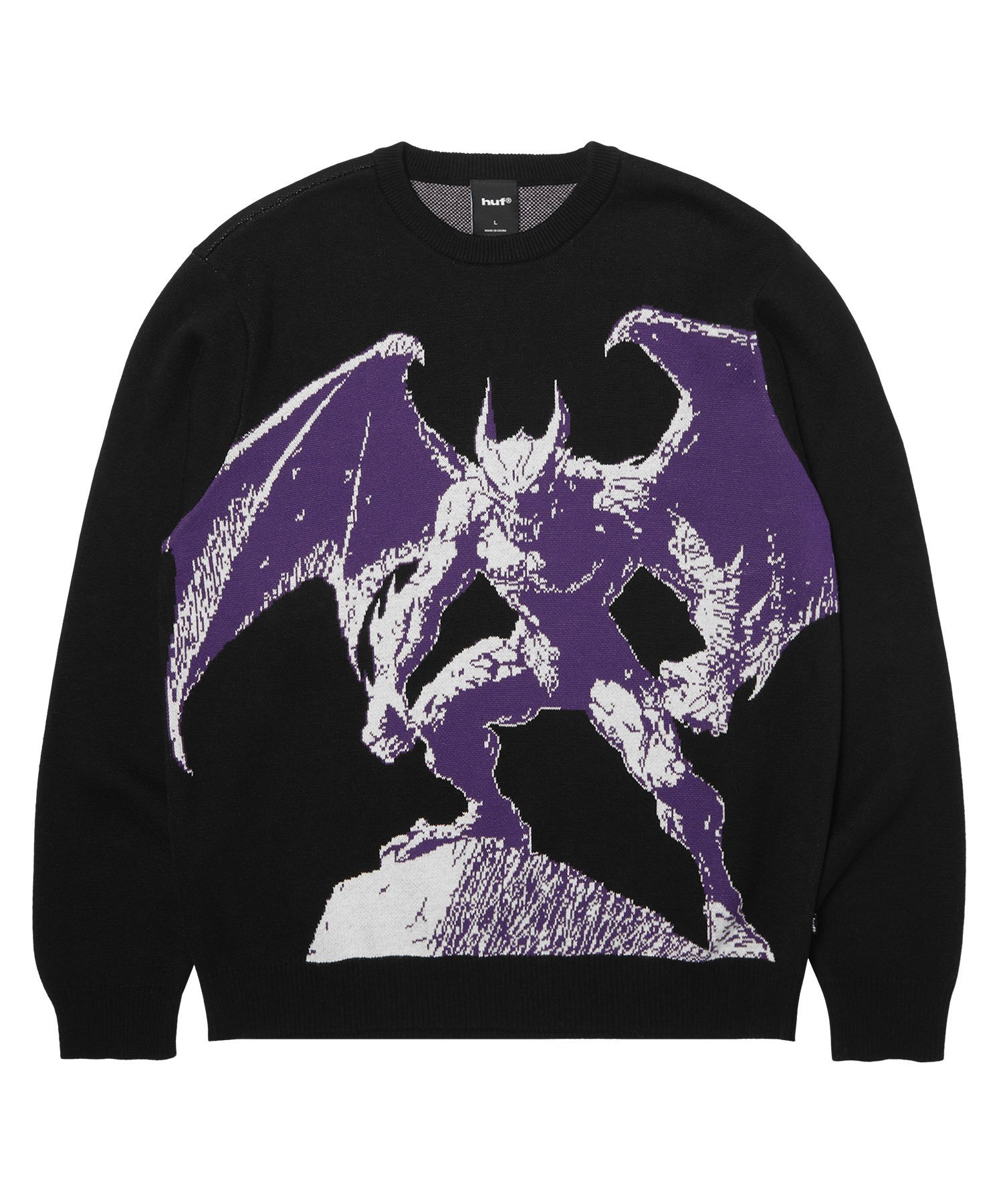 HUF HEAVEN CAN WAIT CREWNECK SWEATER / HUF ハフ セーター ハフ トップス ニット ブラック【送料無料】