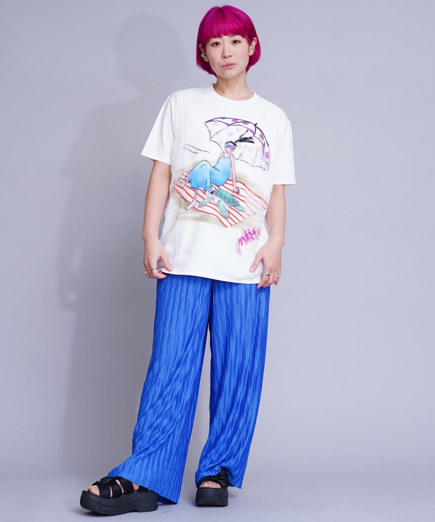 miite 【TRIPPY MIKIO ARTコラボTシャツ】 ミーテ&ウミガメ ミーテ トップス カットソー・Tシャツ ホワイト グレー