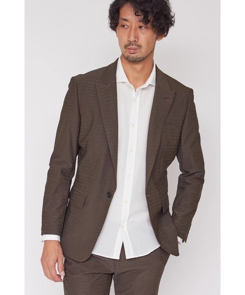 【SALE／30%OFF】HIGH STREET HIGH STREET∴4WAYバーク柄ピークラペルジャケット トルネードマート ジャケット・アウター テーラードジャケット・ブレザー カーキグリーン ホワイト ブラック【送料無料】