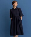 組曲　ドレス 組曲 【NAVY】ダブルクロスストレッチ ワンピース クミキョク ワンピース・ドレス ワンピース ネイビー【送料無料】