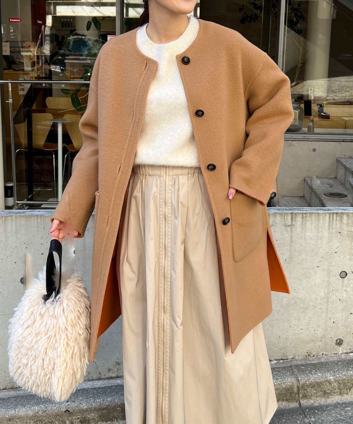 NOLLEY'S リバーシブルハーフコート ノーリーズ ジャケット・アウター その他のジャケット・アウター ブラウン グレー【送料無料】のサムネイル