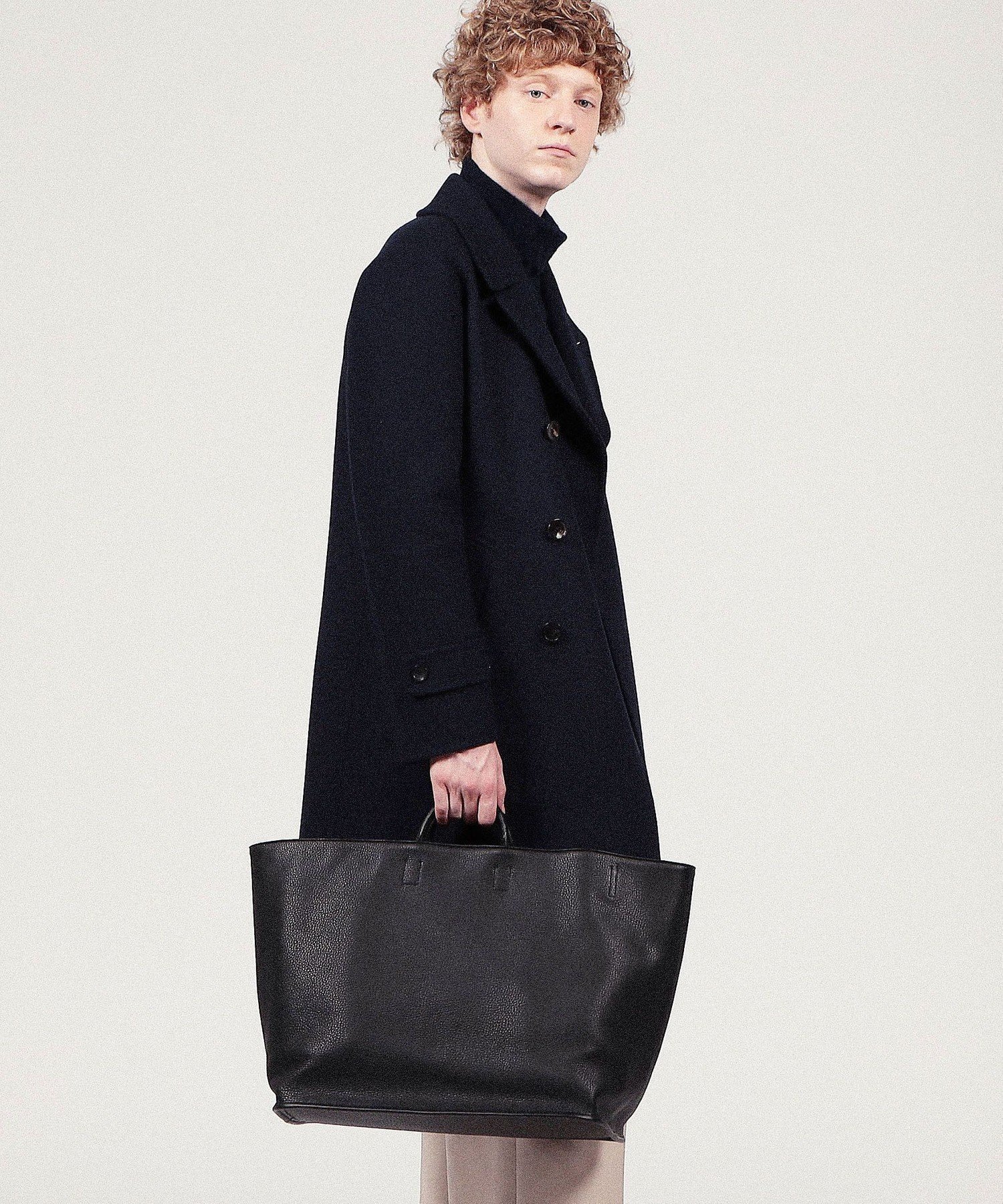 TOMORROWLAND GOODS 【別注】A CLUB HOUSE レザートート トゥモローランド バッグ トートバッグ ブラック ベージュ【送料無料】