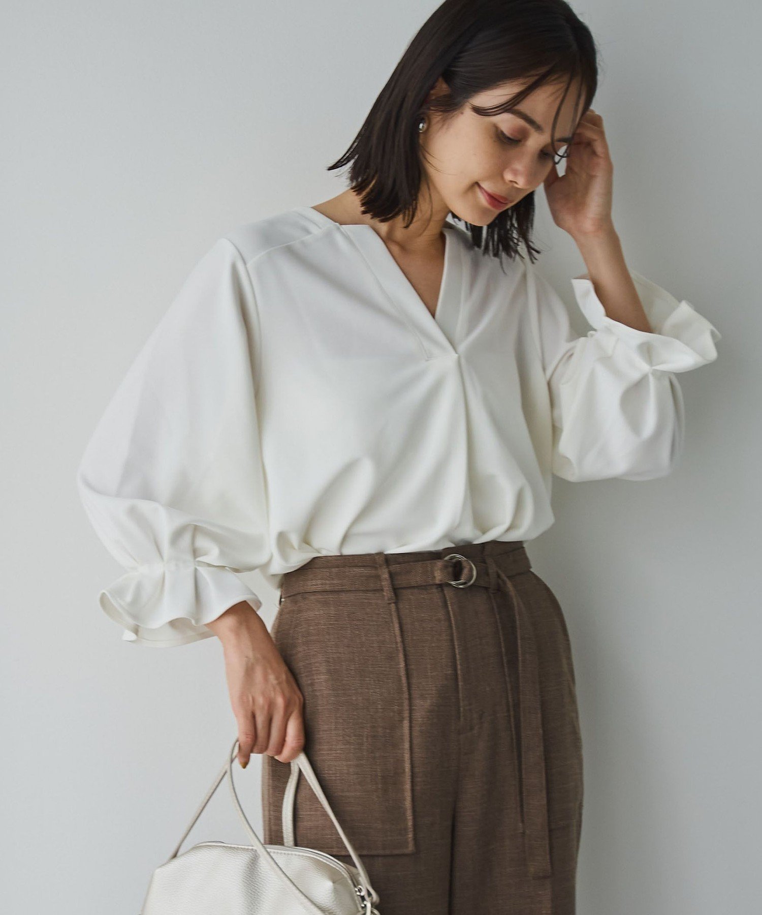 【SALE／35%OFF】RONEL イージージョーゼットスキッパーカットソー コーエン トップス 