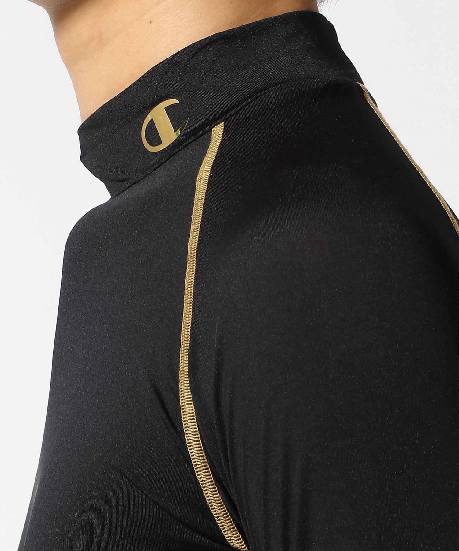 Champion CHAMPION/(M)ダブルドライ モックネック ロング Tシャツ ジーンズメイト トップス カットソー・Tシャツ ブラック