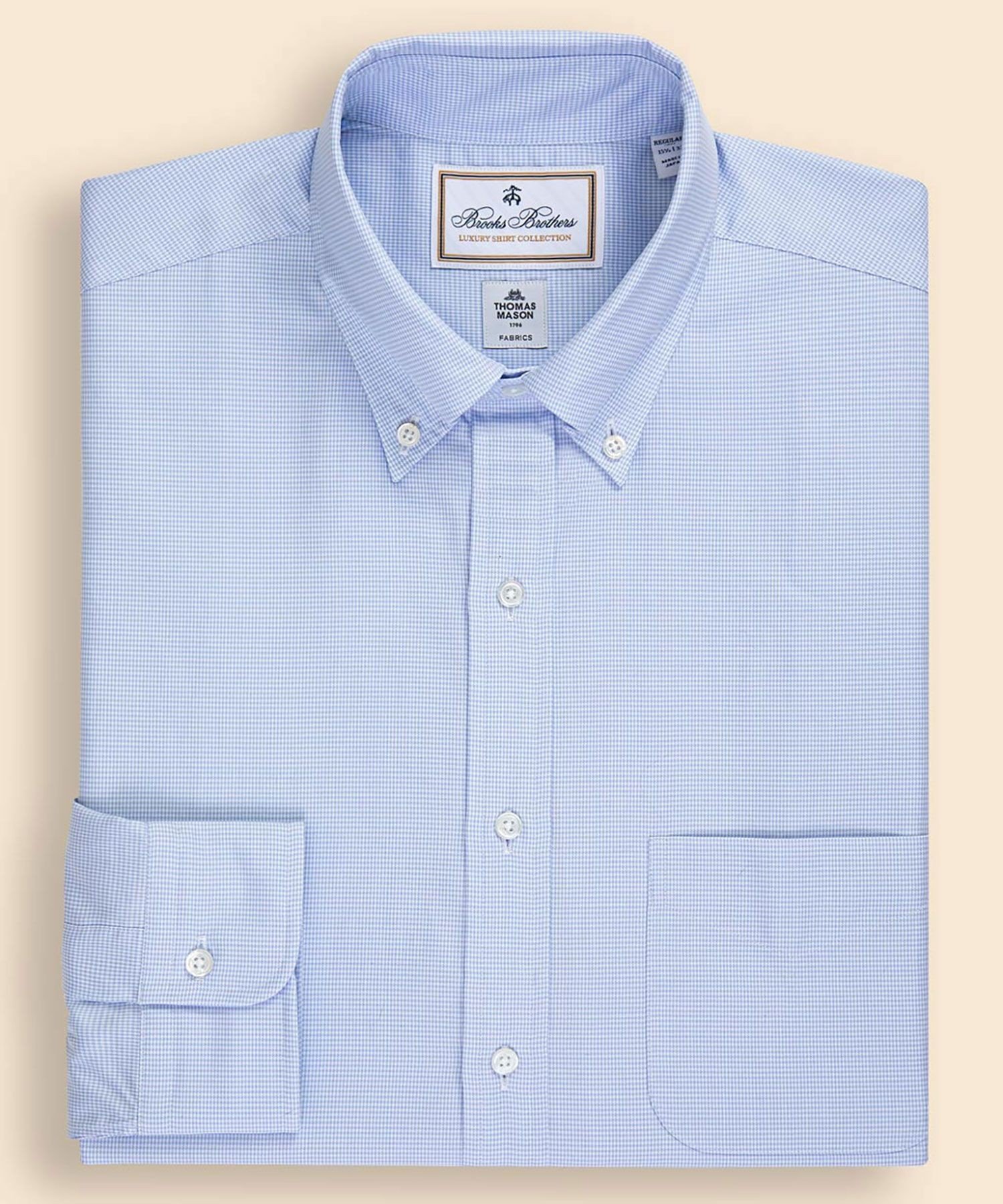 【SALE／30%OFF】BROOKS BROTHERS ラグジュアリー コットン マイクロハウンドトゥース ドレスシャツ Regular Fit ブルックス ブラザーズ トップス シャツ・ブラウス ブルー ネイビー【送料無料】