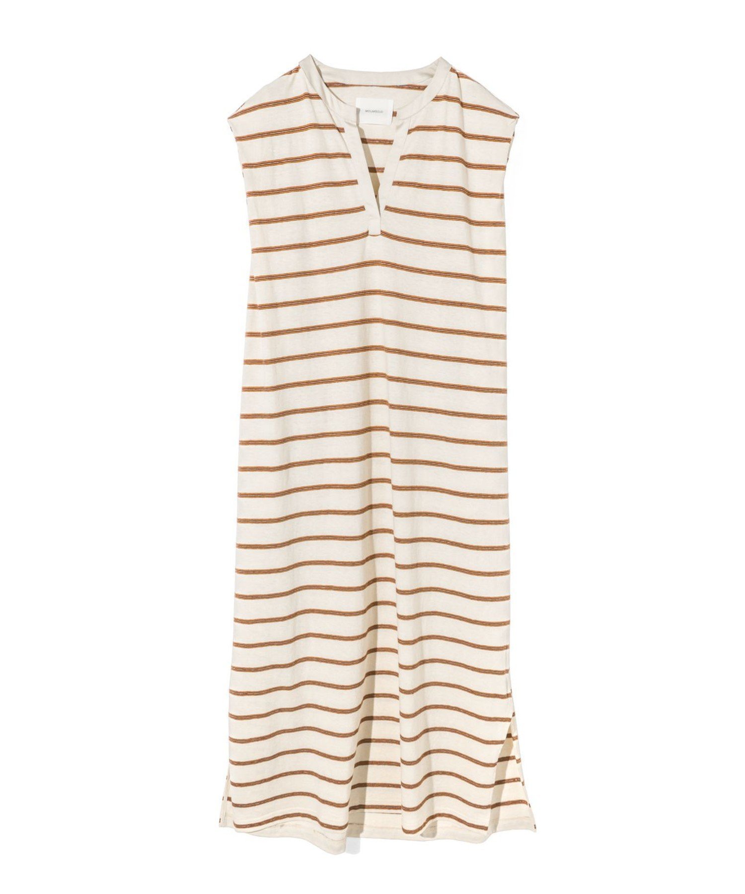 MIDIUMISOLID MIDIUMISOLID for Ladies マルチボーダーノースリーブワンピース マーコート ワンピース・ドレス ワンピース ベージュ