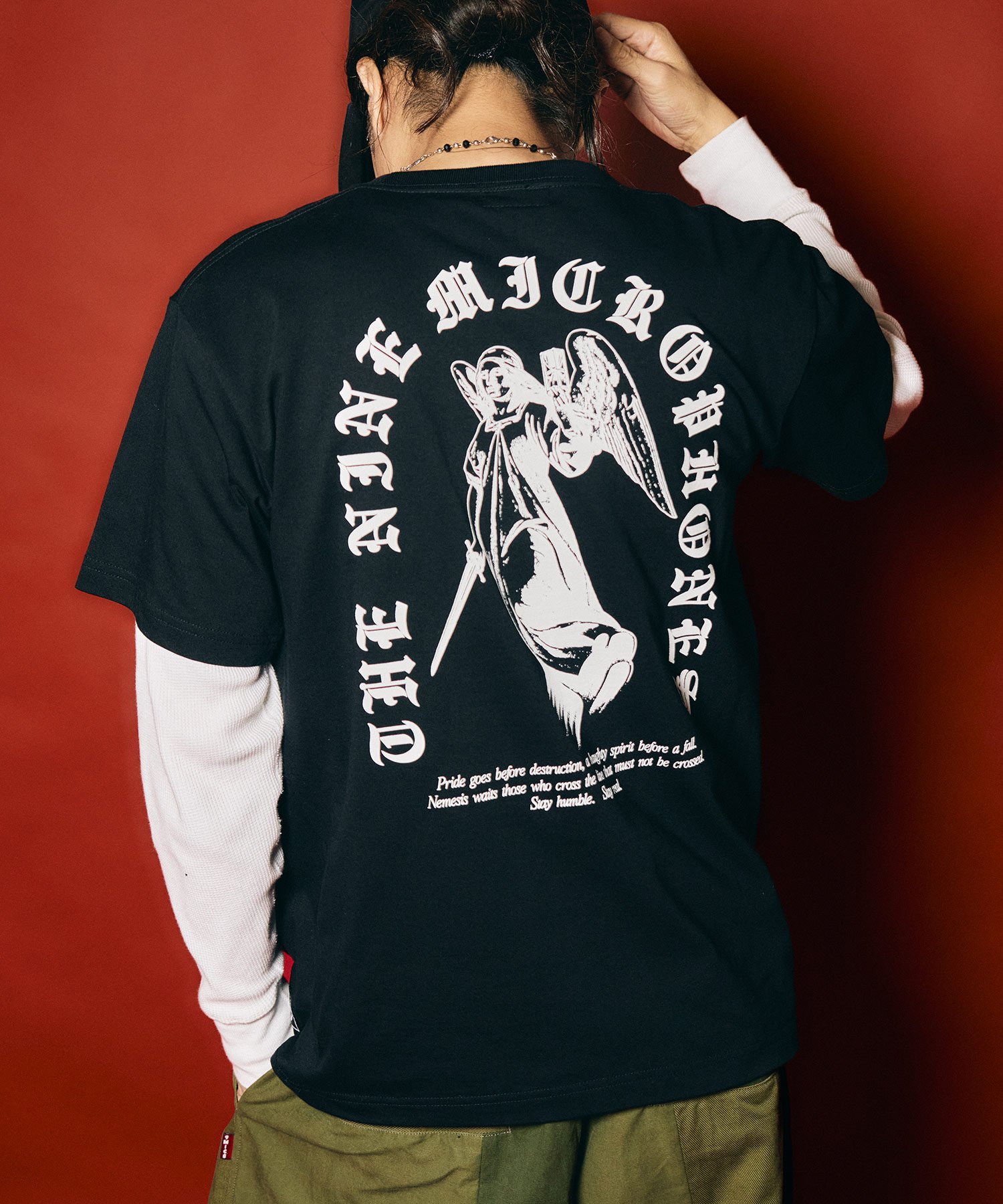 NineMicrophones NEMESIS TEE サブサエティ トップス カットソー・Tシャツ ホワイト ブラック