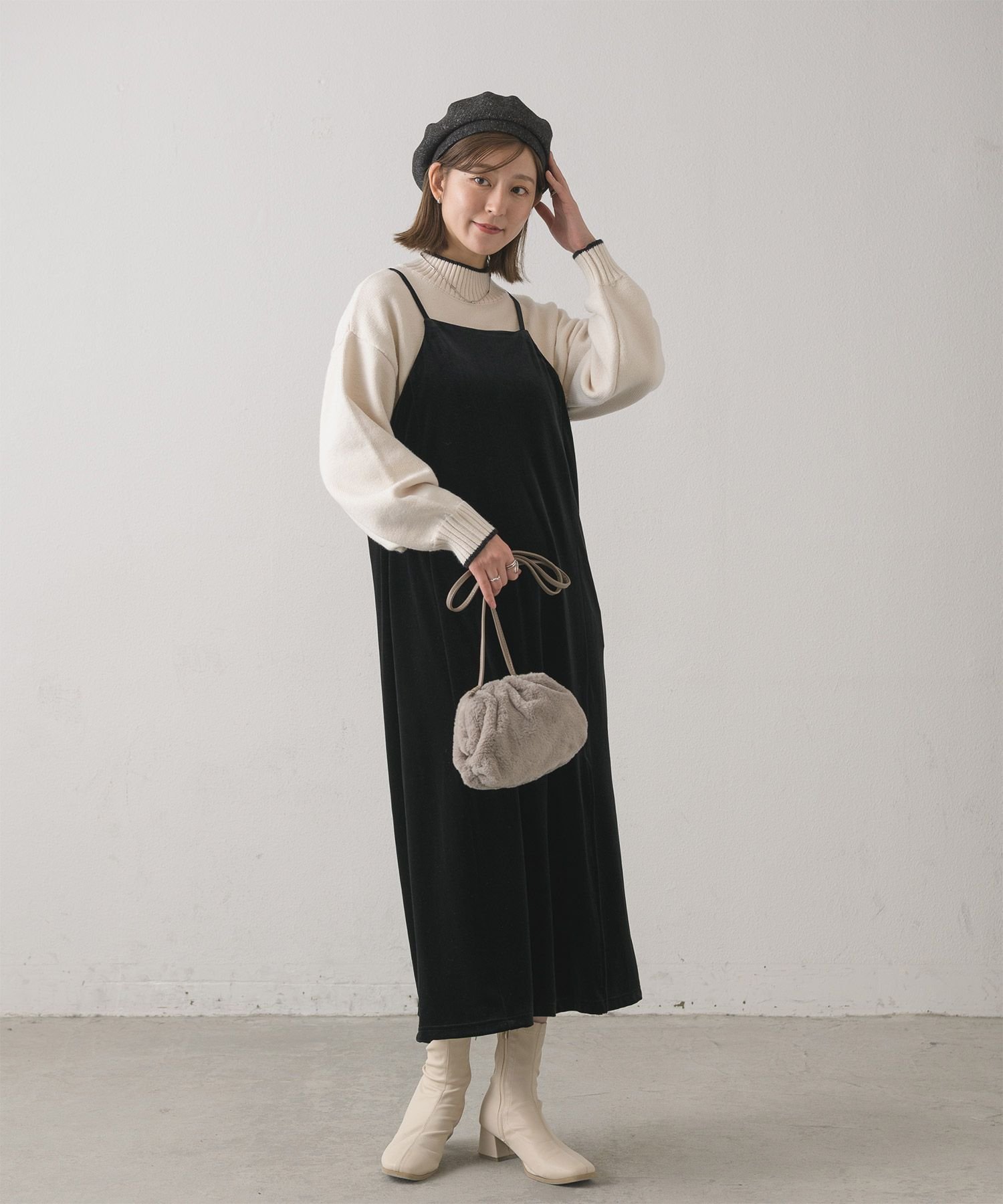 RETRO GIRL ベロアキャミOP レトロガール ワンピース・ドレス ワンピース ブラウン ブラック ブルーのサムネイル