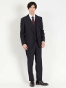 【SALE/2%OFF】m.f.editorial 光沢ウール混 スリムフィット 2ボタン3ピーススーツ チェック紺 タカキュー スーツ・フォーマル セットアップスーツ ネイビー【送料無料】(4)