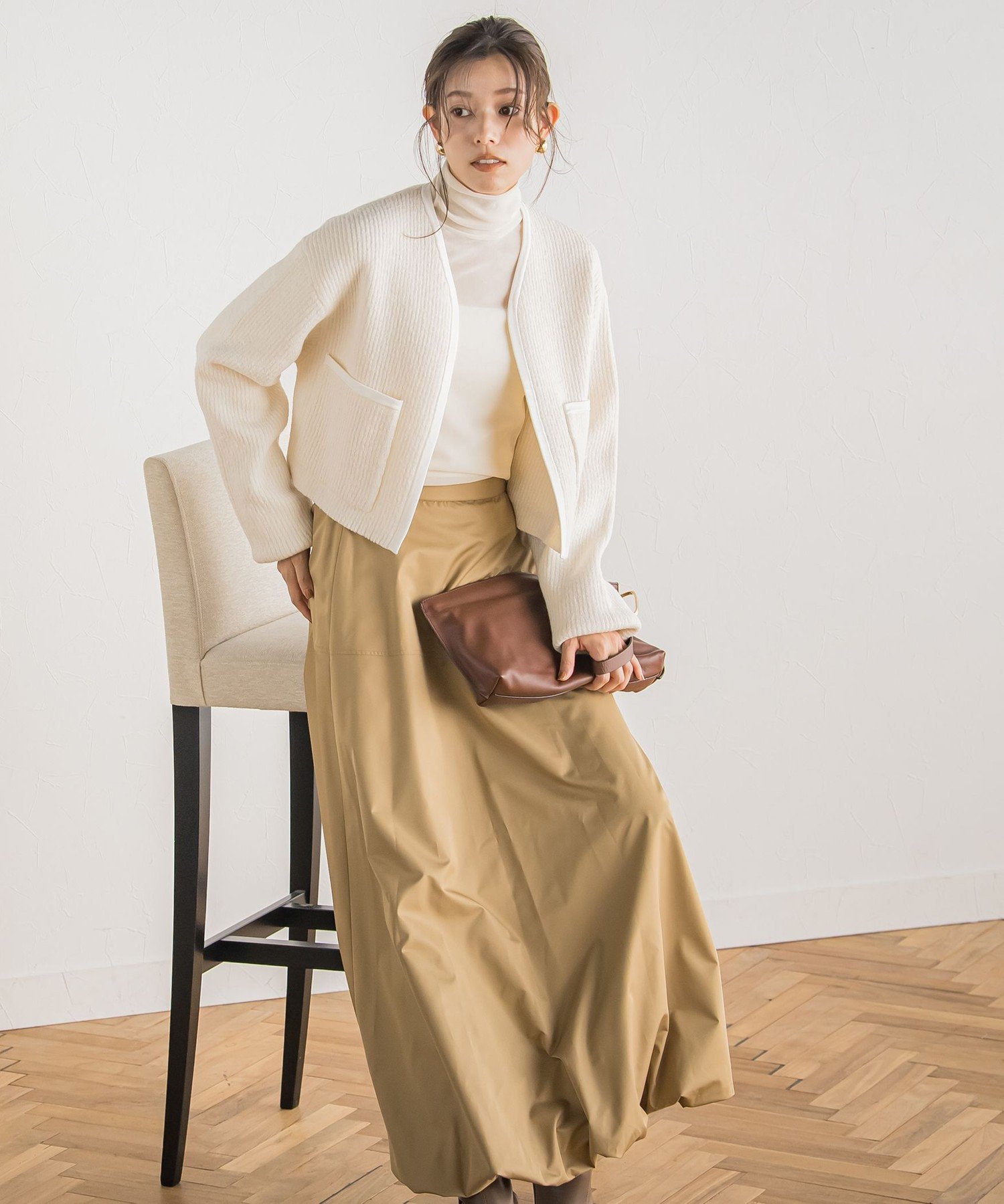 【SALE／50%OFF】Droite lautreamont 【カタログ掲載】ストライプニットジャケット≪手洗い可能≫ ドロワット・ロートレアモン トップス ニット ホワイト グレー【送料無料】