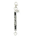 X-girl RHINESTONE LABEL KEYCHARM X-girl エックスガール ファッション雑貨 チャーム・キーチェーン ピンク ブラック