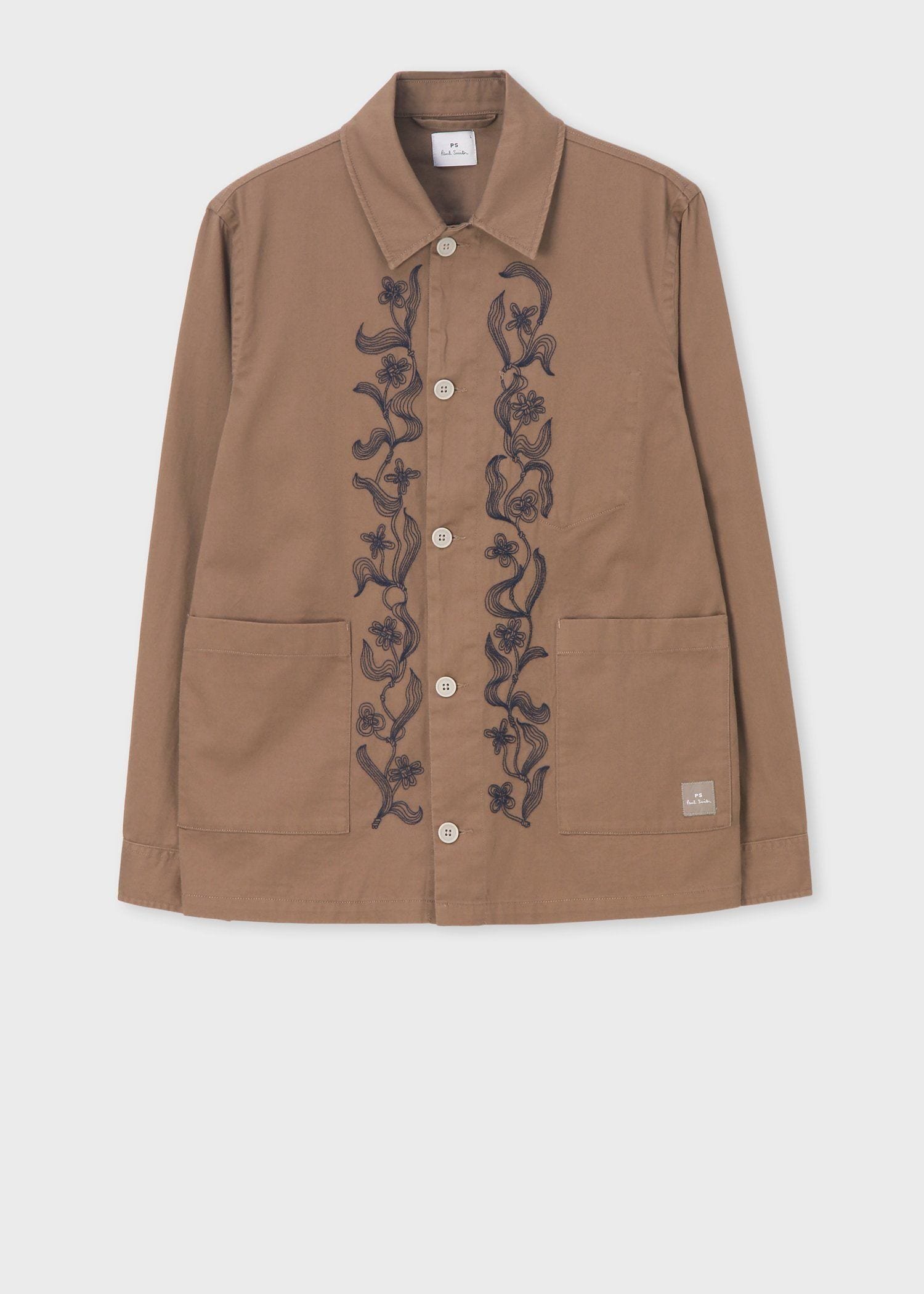 PS Paul Smith ヘリテージツイル エンブロイダリー カバーオール ポール・スミス トップス シャツ・ブラウス ネイビー ブラウン【送料無料】