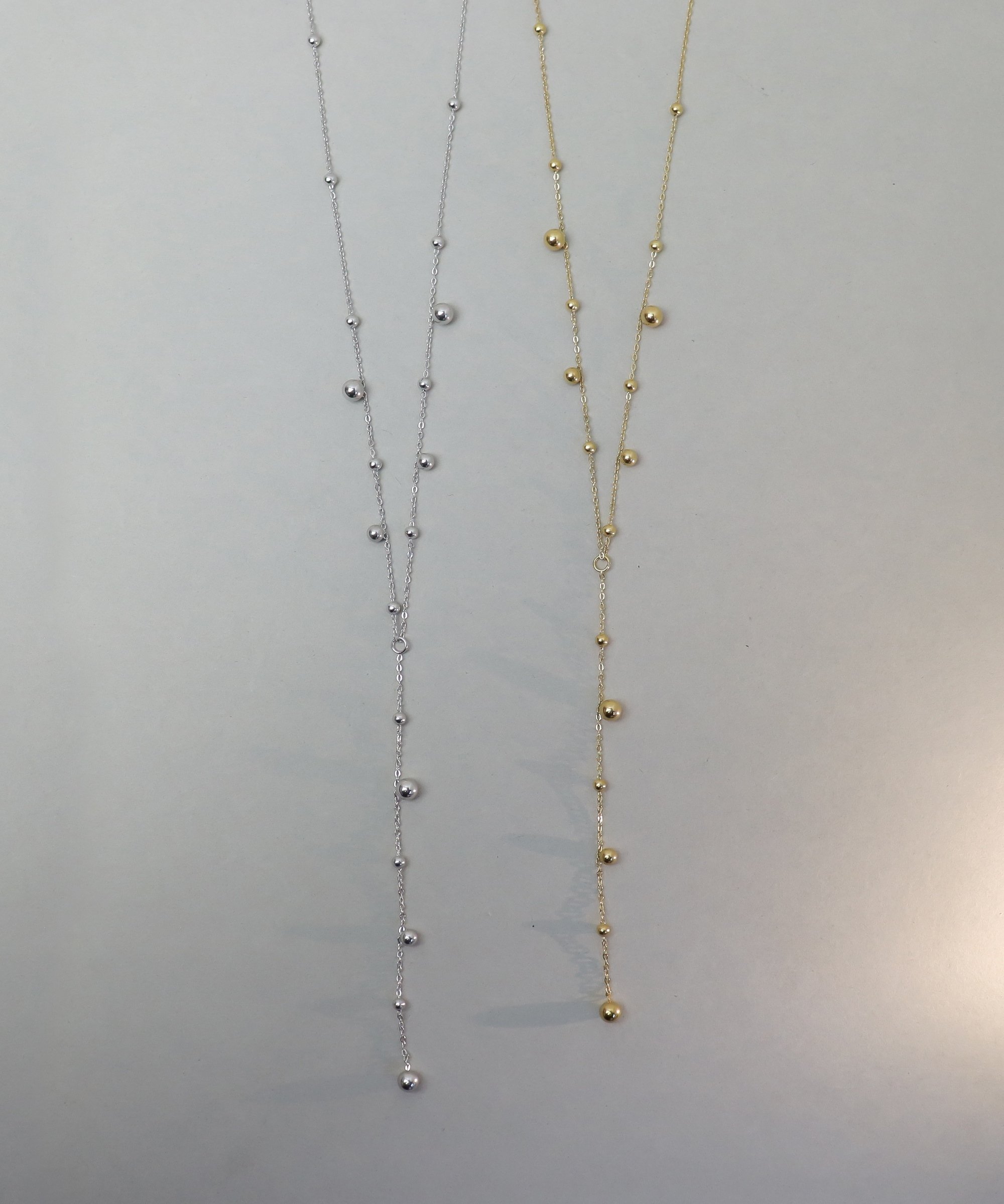 ieLS 「ieLS」ステンレス Y字ボールネックレス クークロワッサン アクセサリー・腕...