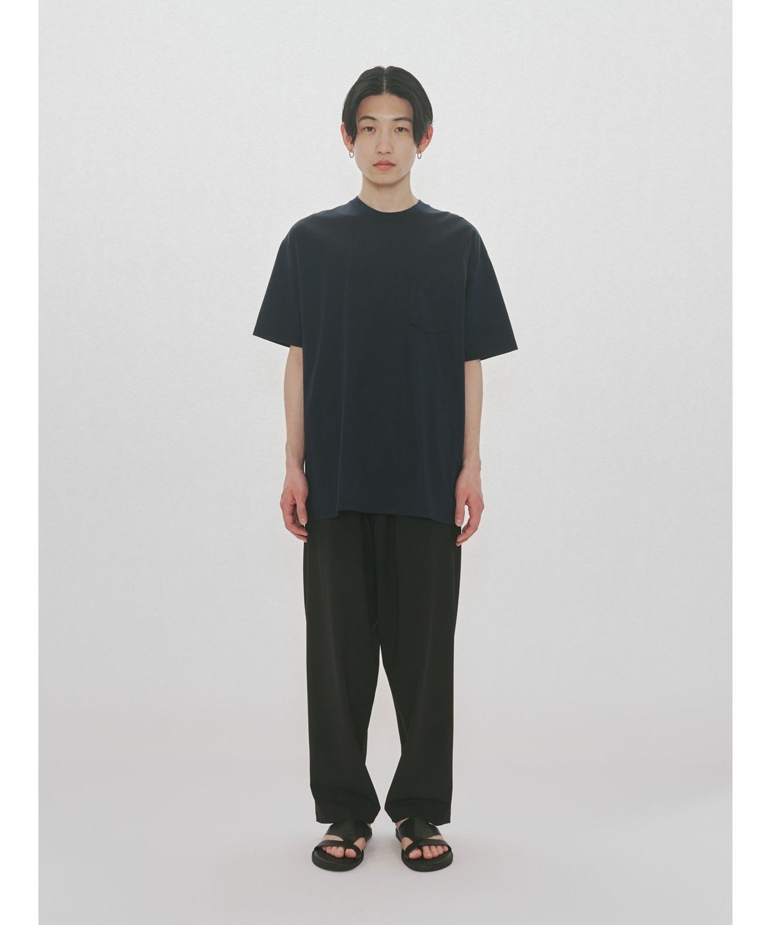 MIDIUMISOLID MIDIUMISOLID Men's リラックステーパードパンツ マーコート パンツ その他のパンツ グレー ブラック