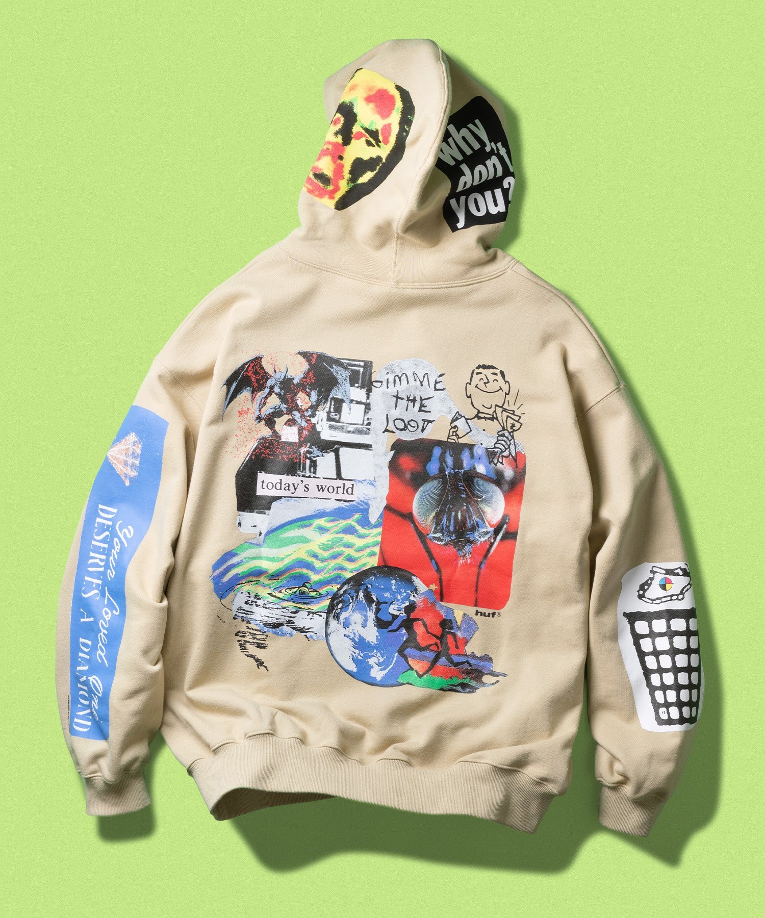 HUF GIMME THE LOOT HOODIE / HUF ハフ パーカー ハフ トップス パーカー・フーディー ブラック【送料無料】