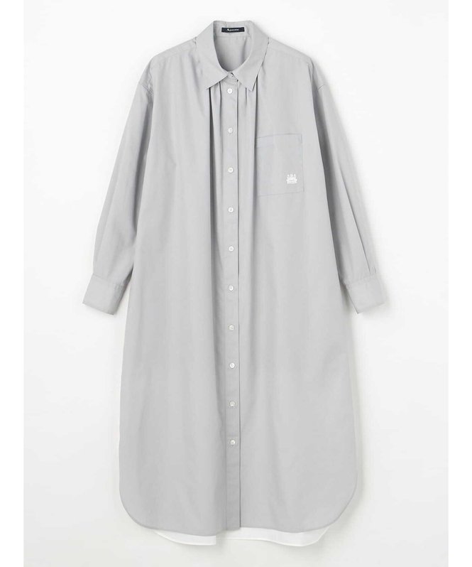 Aquascutum WOMEN バイカラーブロードシャツドレス アクアスキュータム ワンピース・ドレス ドレス グレー ベージュ【送料無料】