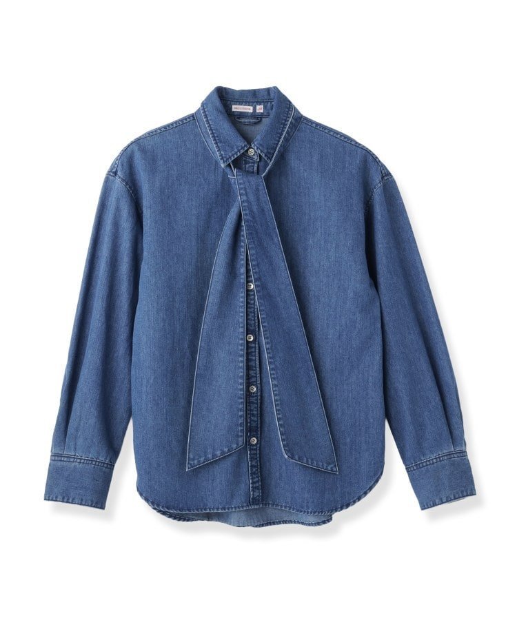 2WAYデニムボウタシャツ ドレステリア トップス シャツ・ブラウス ブルー