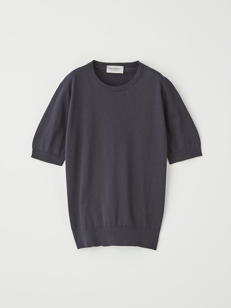 ジョンスメドレー トップス レディース JOHN SMEDLEY Round neck Short sleeved Sweater ｜ NELL ｜ 30G MODERN FIT ジョンスメドレー トップス ニット ネイビー【送料無料】