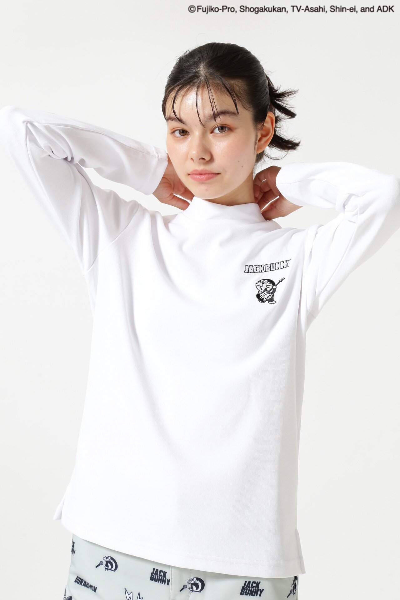 Jack Bunny!! ダンボール裏カノコ長袖モックネックカットソー ジャックバニー トップス その他のトップス ホワイト ブラック ピンク グリーン【送料無料】のサムネイル